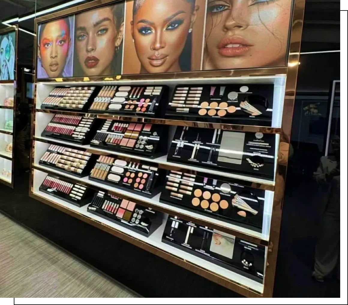 Makeup display with diverse model images